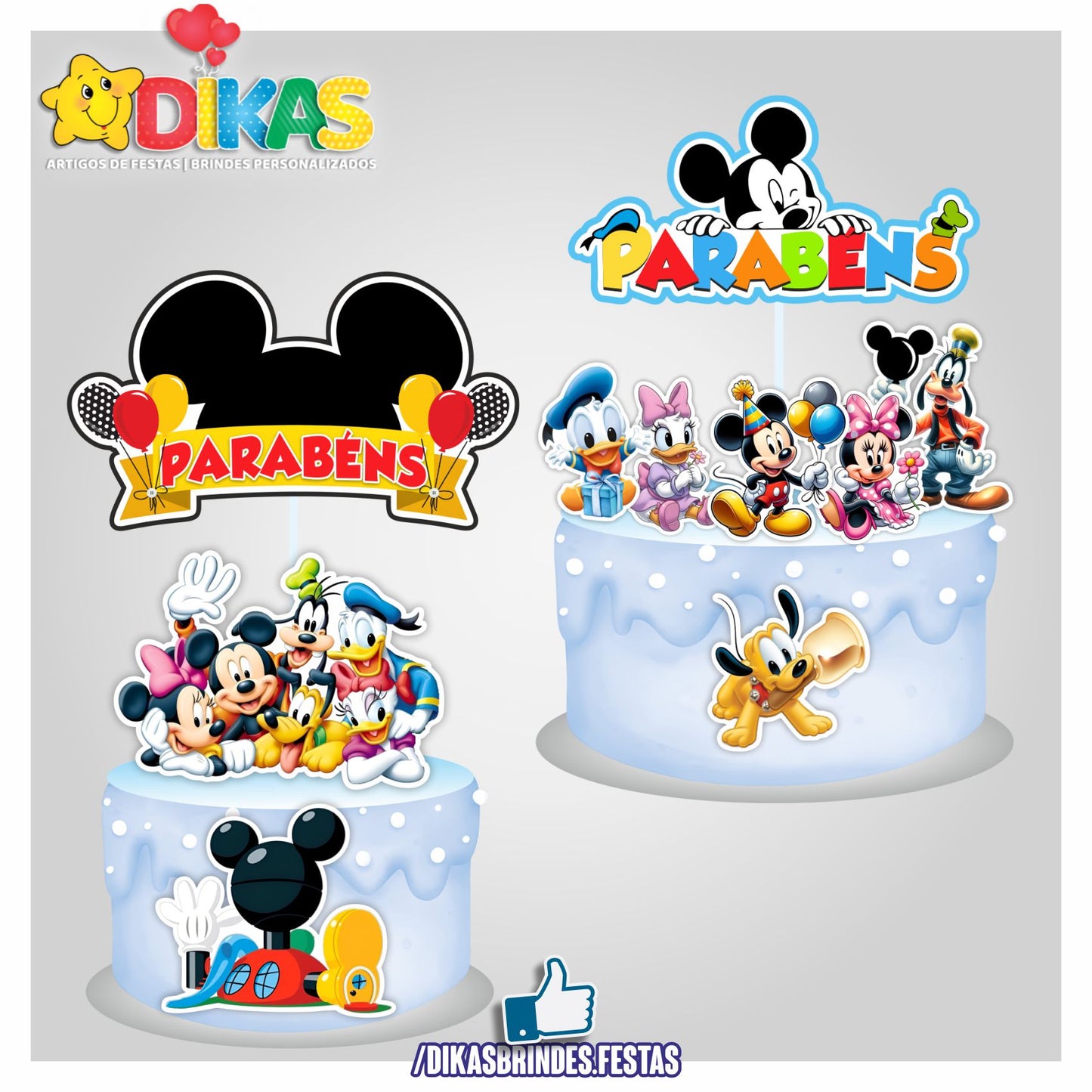 TOPO DE BOLO - MICKEY E OS AMIGOS