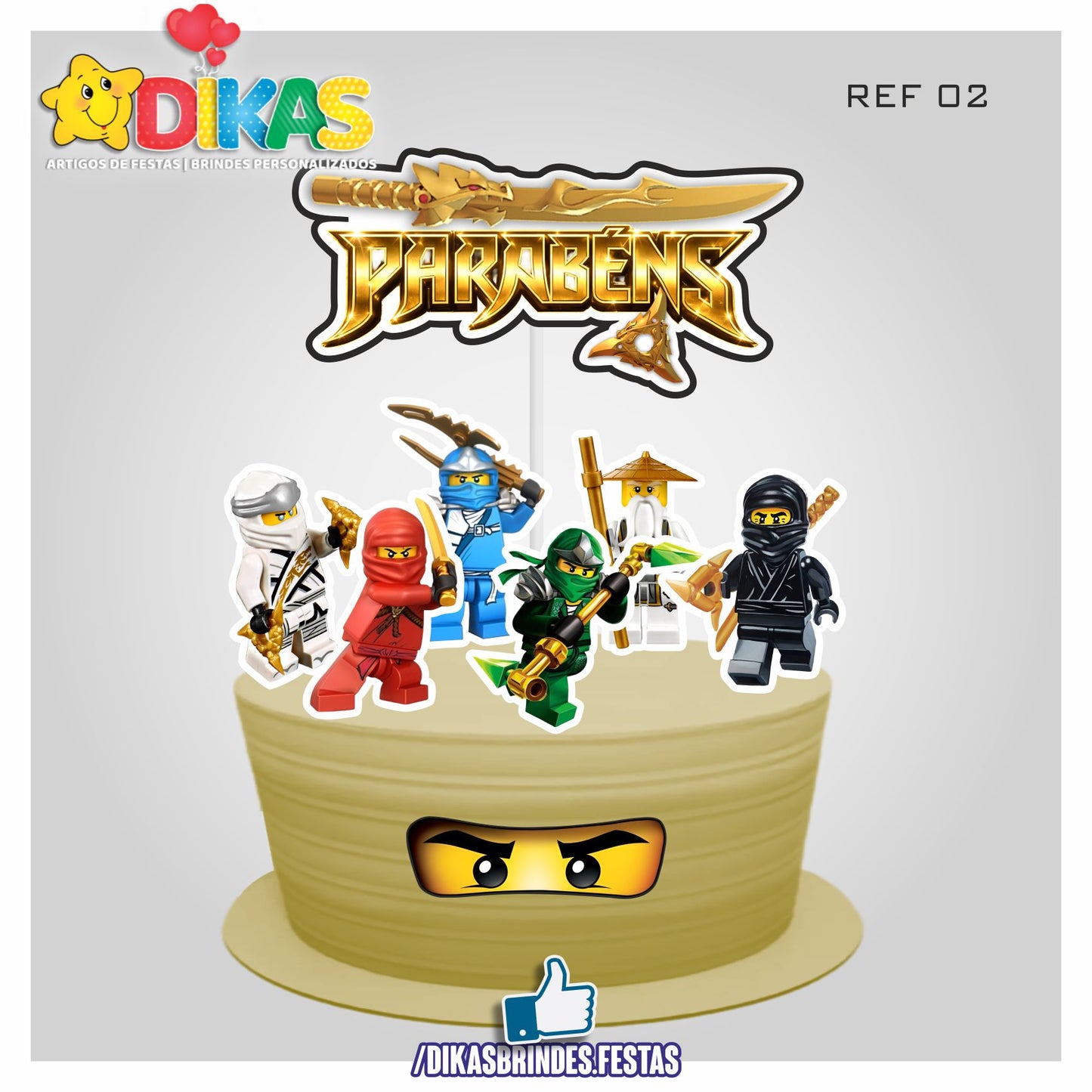 TOPO DE BOLO - NINJAGO