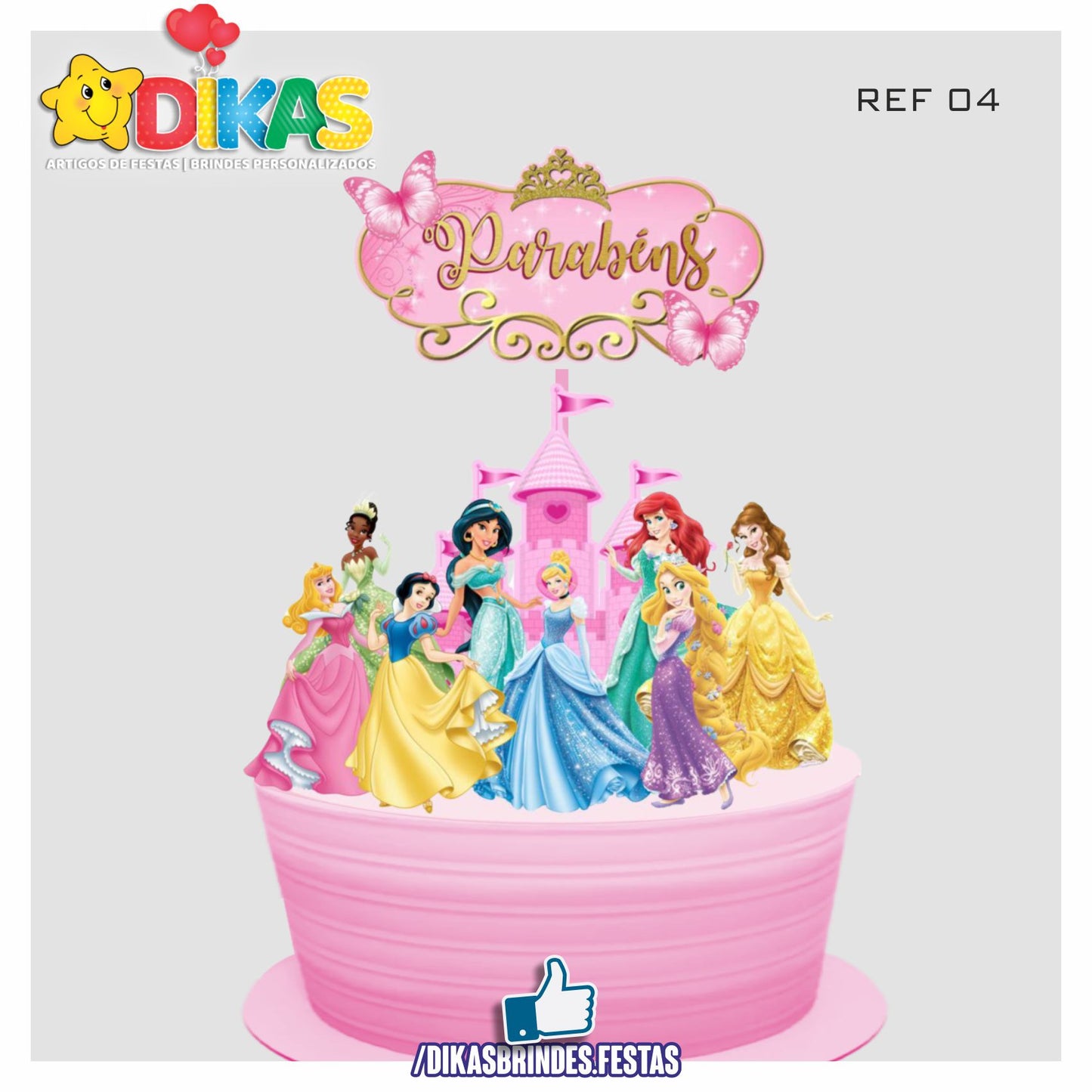 TOPO DE BOLO - PRINCESAS DISNEY