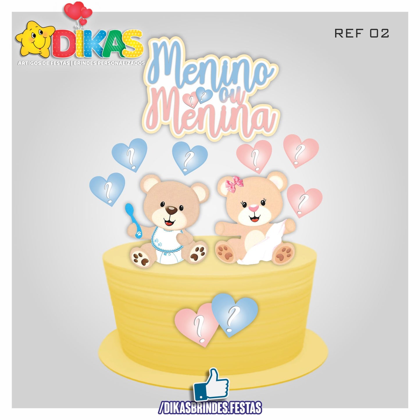 TOPO DE BOLO - CHÁ REVELAÇÃO
