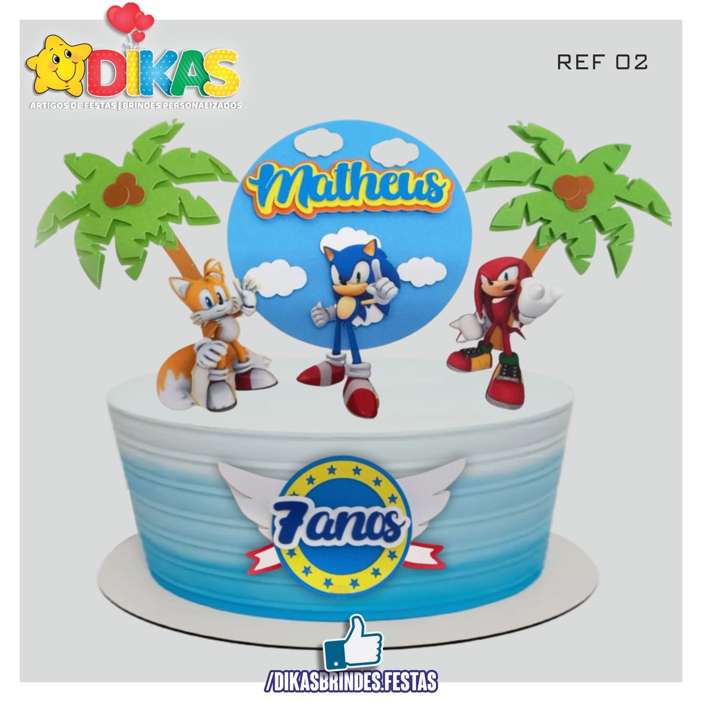 TOPO DE BOLO PERSONALIZADO - SONIC