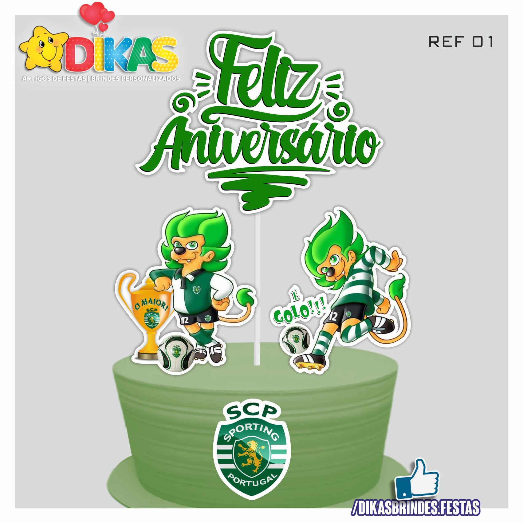 TOPO DE BOLO - FUTEBOL SPORTING – dikasbrindes