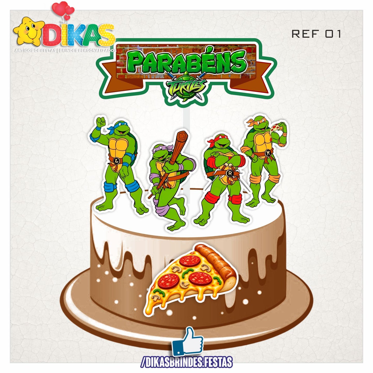 TOPO DE BOLO - TARTARUGAS NINJA