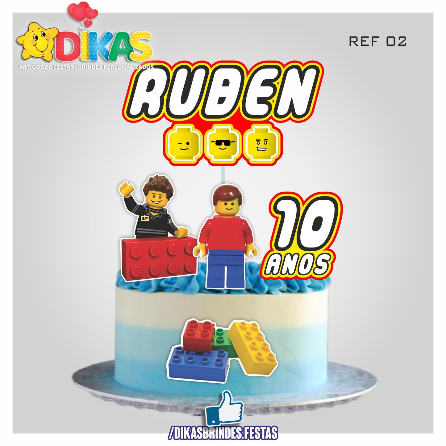 TOPO DE BOLO PERSONALIZADO - LEGO