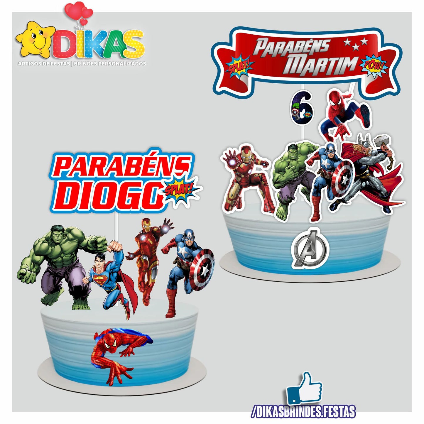 TOPO DE BOLO PERSONALIZADO - AVENGERS