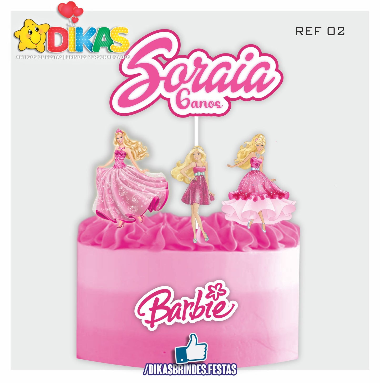 TOPO DE BOLO PERSONALIZADO - BARBIE