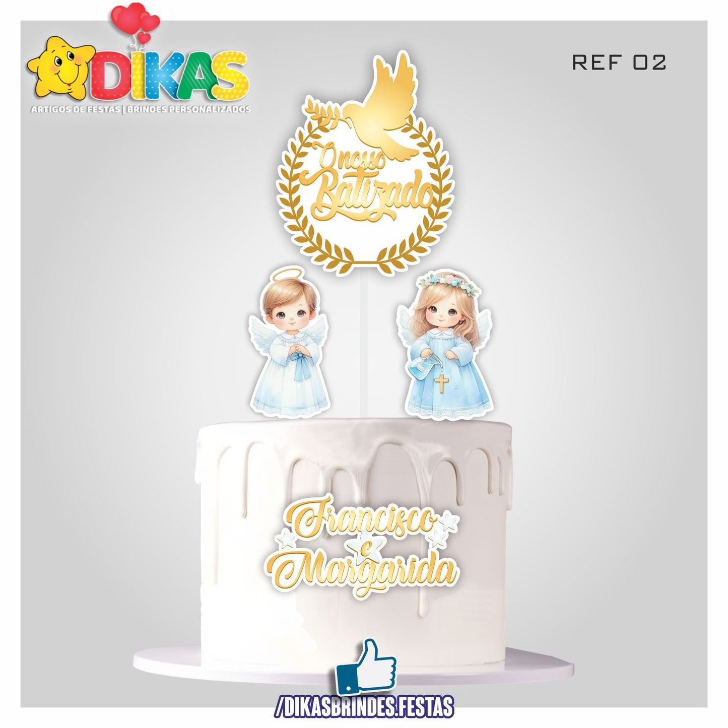 TOPO DE BOLO PERSONALIZADO - BATIZADO