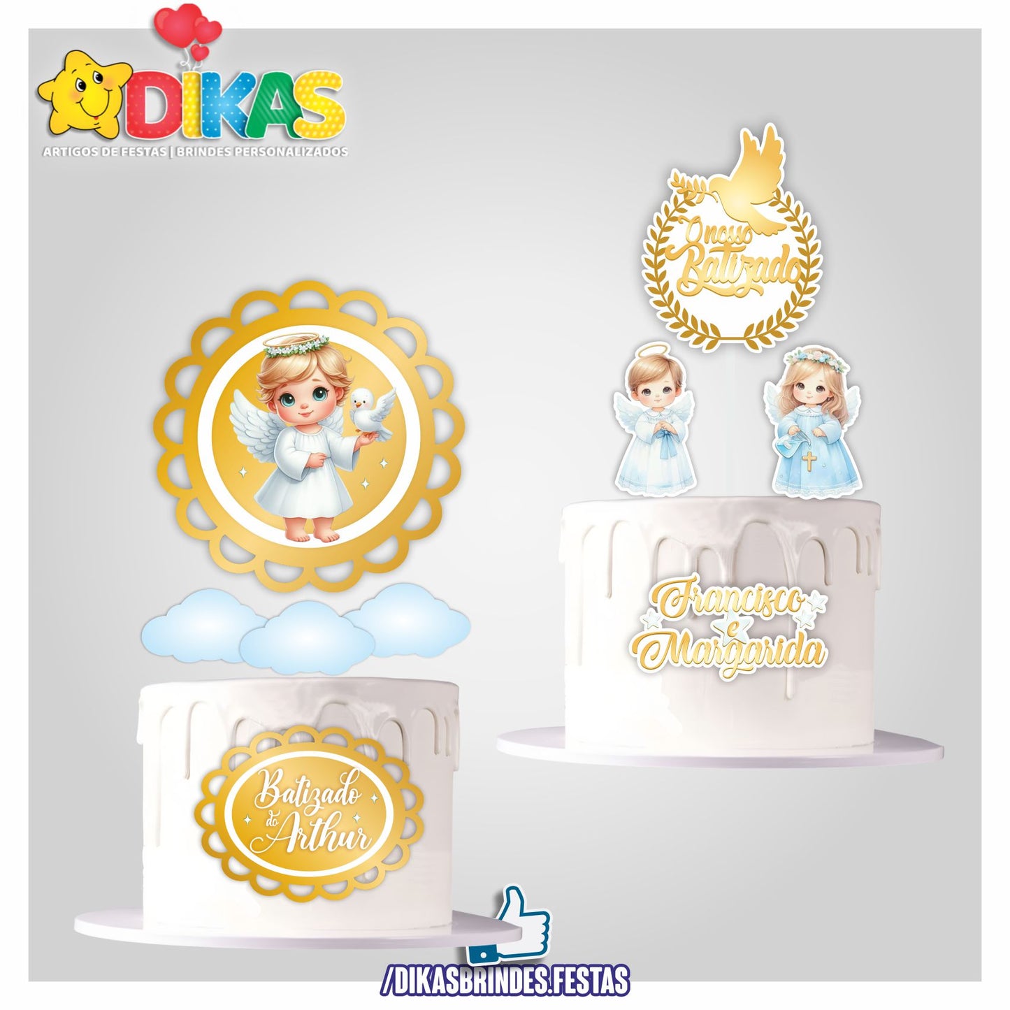 TOPO DE BOLO PERSONALIZADO - BATIZADO