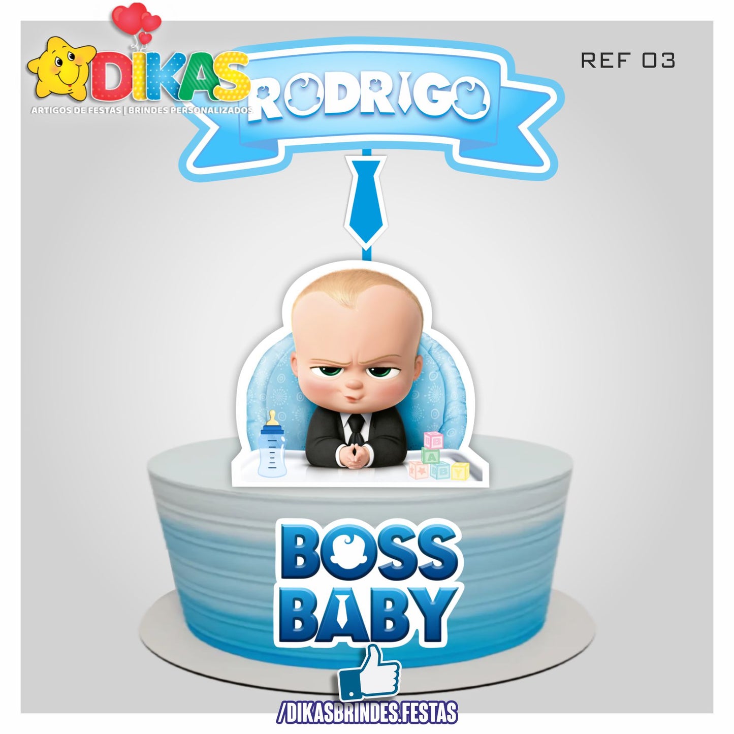 TOPO DE BOLO PERSONALIZADO - BOSS BABY
