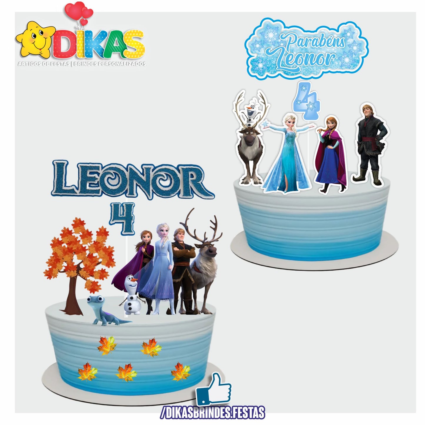 TOPO DE BOLO PERSONALIZADO - FROZEN