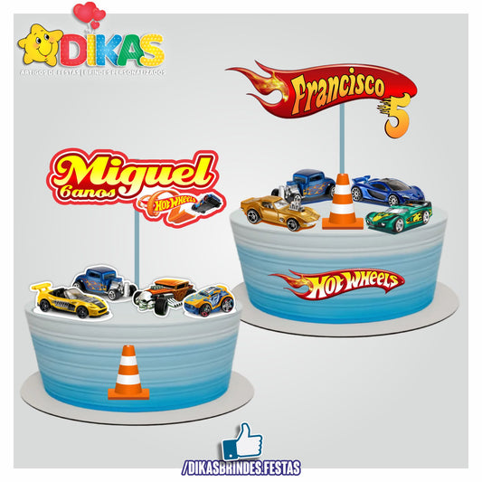 TOPO DE BOLO PERSONALIZADO - HOTWHEELS