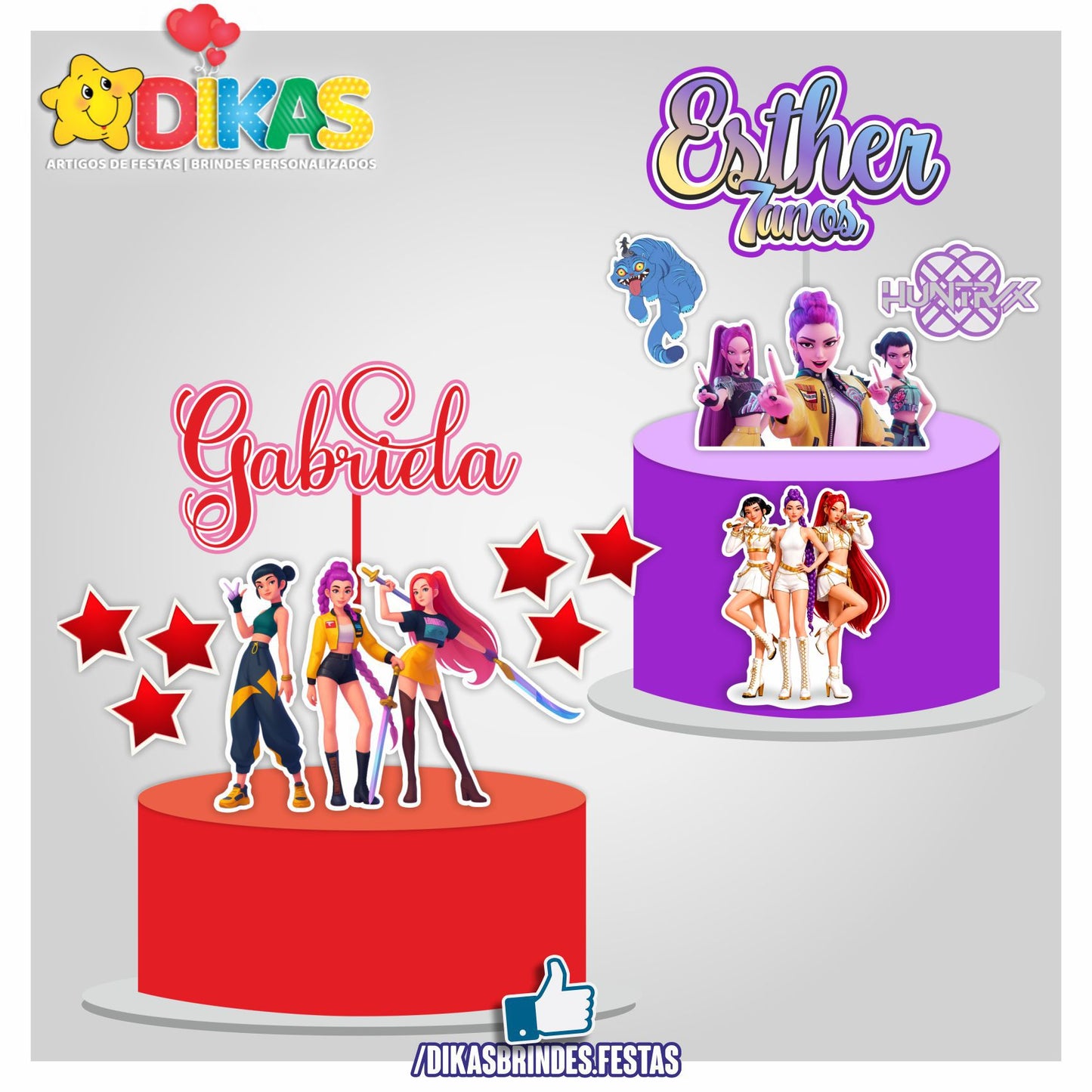 TOPO DE BOLO PERSONALIZADO - Guerreiras do K-POP