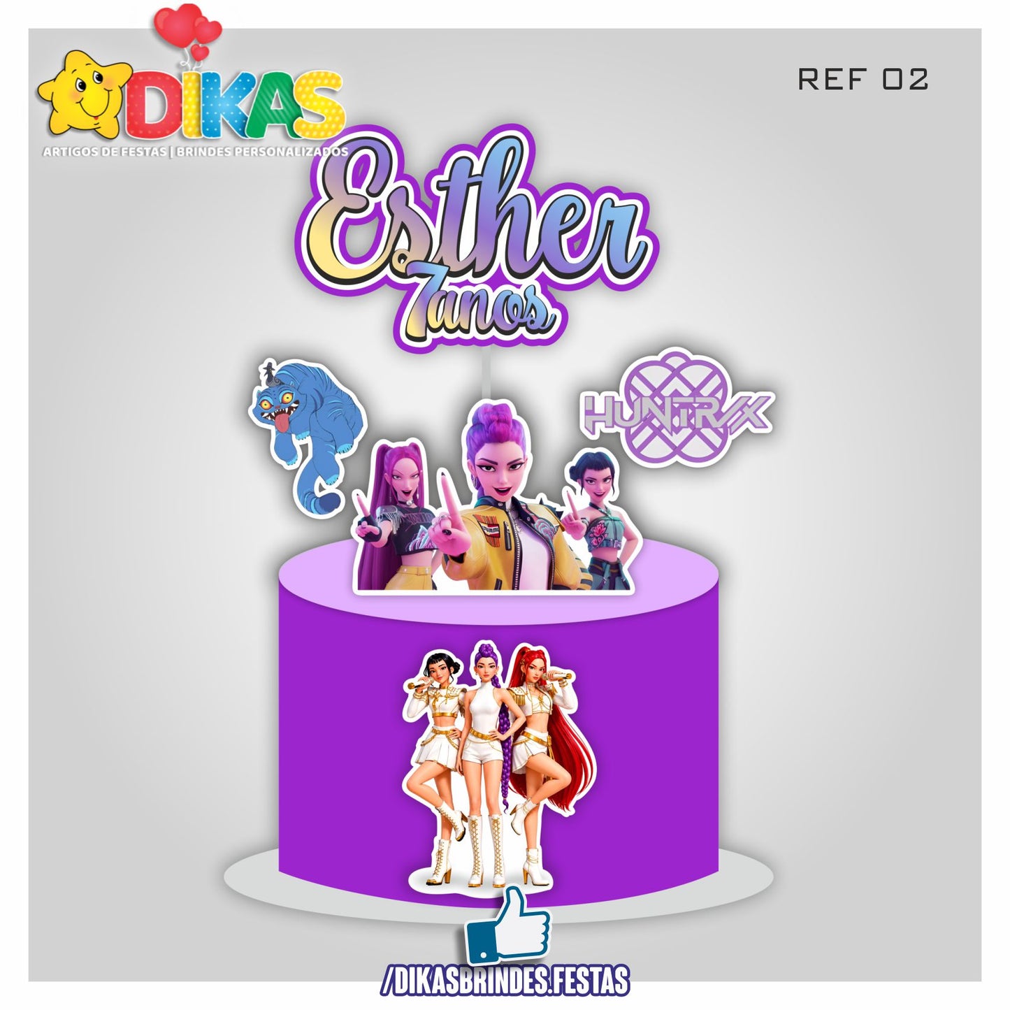 TOPO DE BOLO PERSONALIZADO - Guerreiras do K-POP