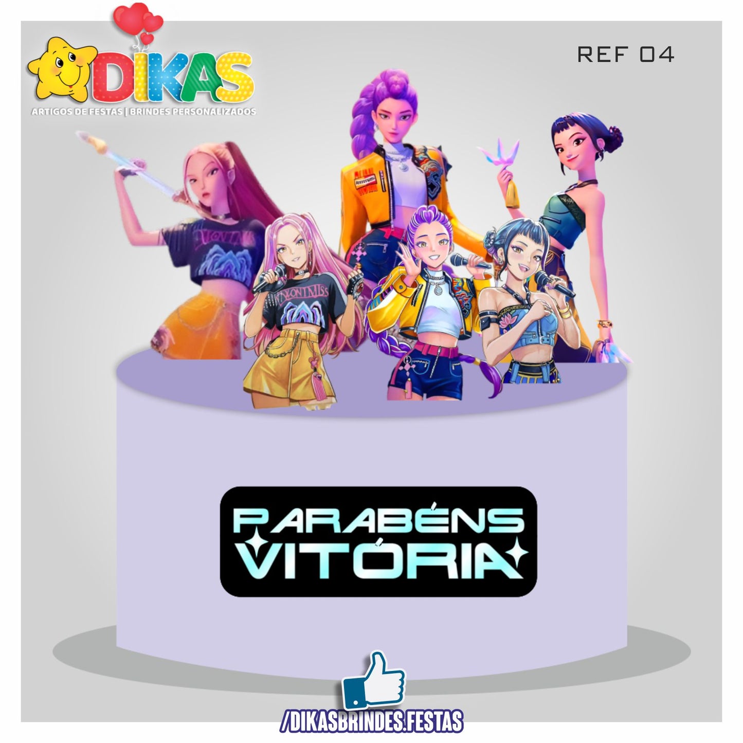 TOPO DE BOLO PERSONALIZADO - Guerreiras do K-POP