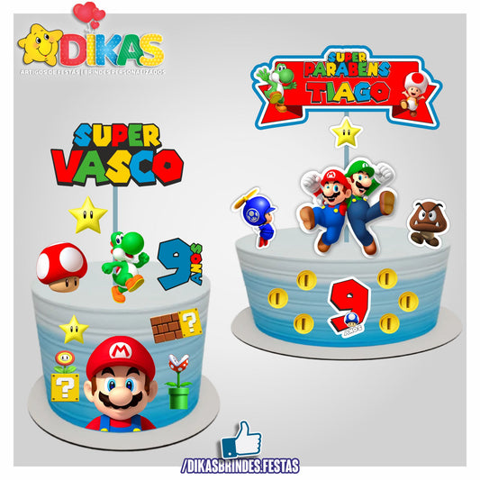TOPO DE BOLO PERSONALIZADO - MARIO BROS
