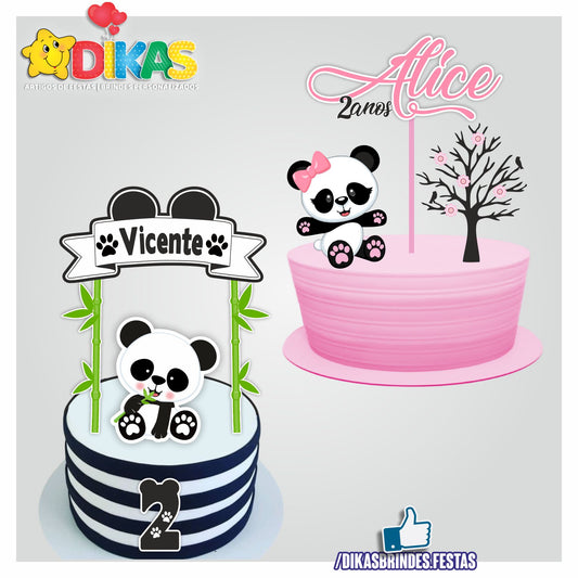 TOPO DE BOLO PERSONALIZADO - PANDA BEBÉ