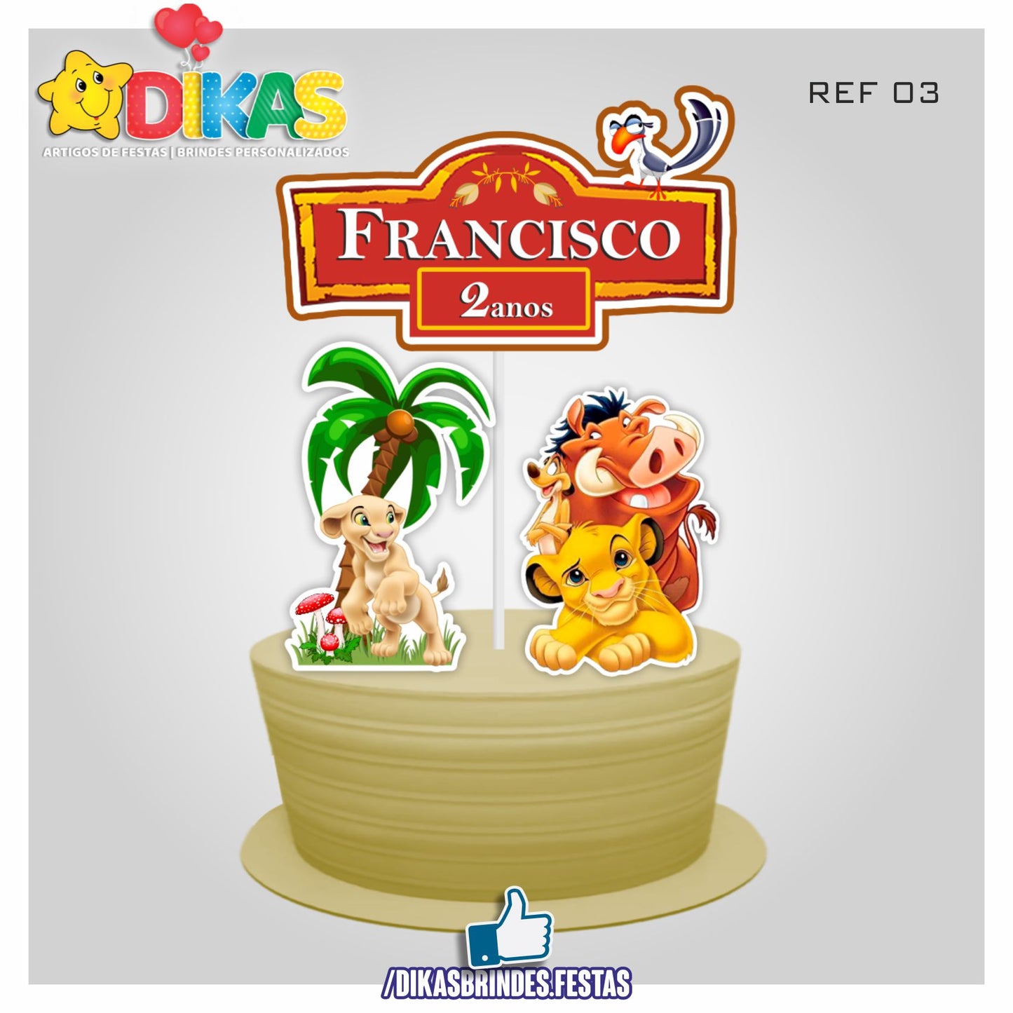 TOPO DE BOLO PERSONALIZADO - REI LEÃO