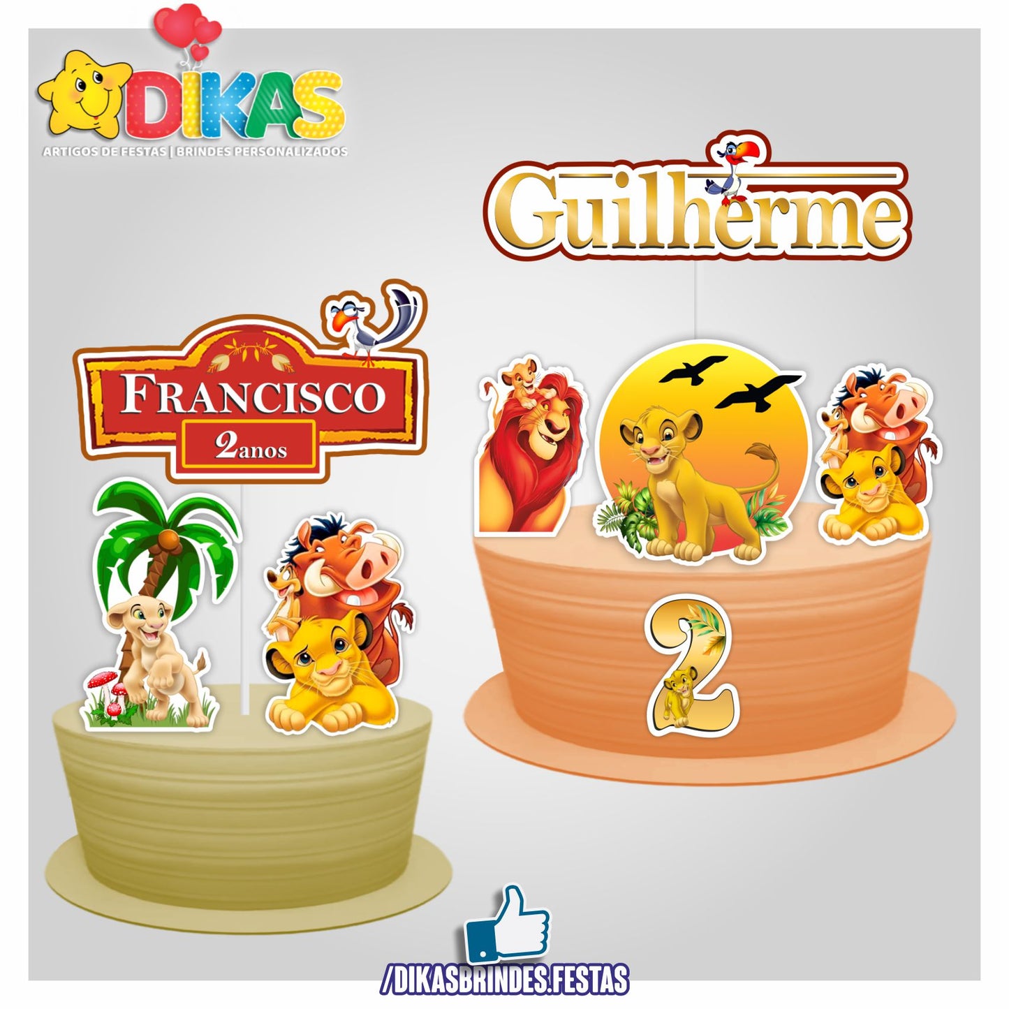 TOPO DE BOLO PERSONALIZADO - REI LEÃO