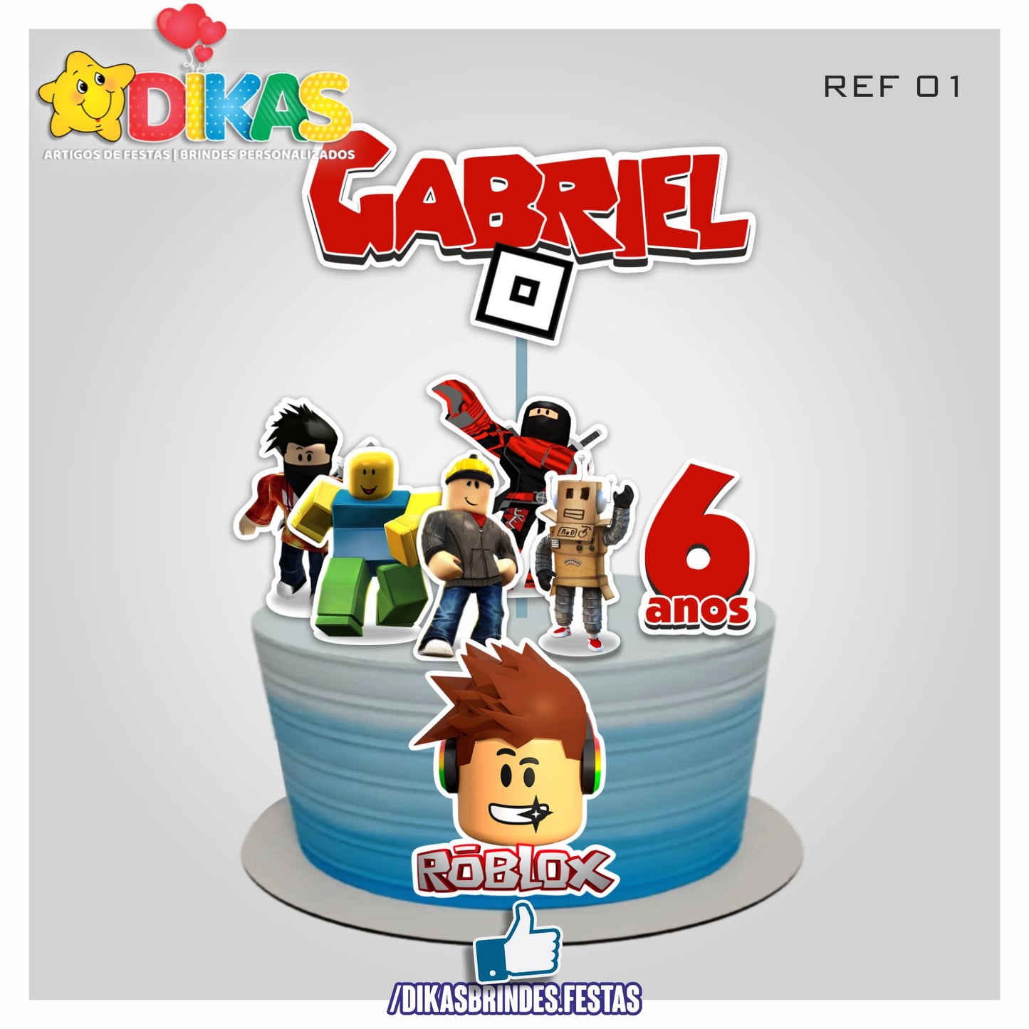 TOPO DE BOLO PERSONALIZADO - ROBLOX
