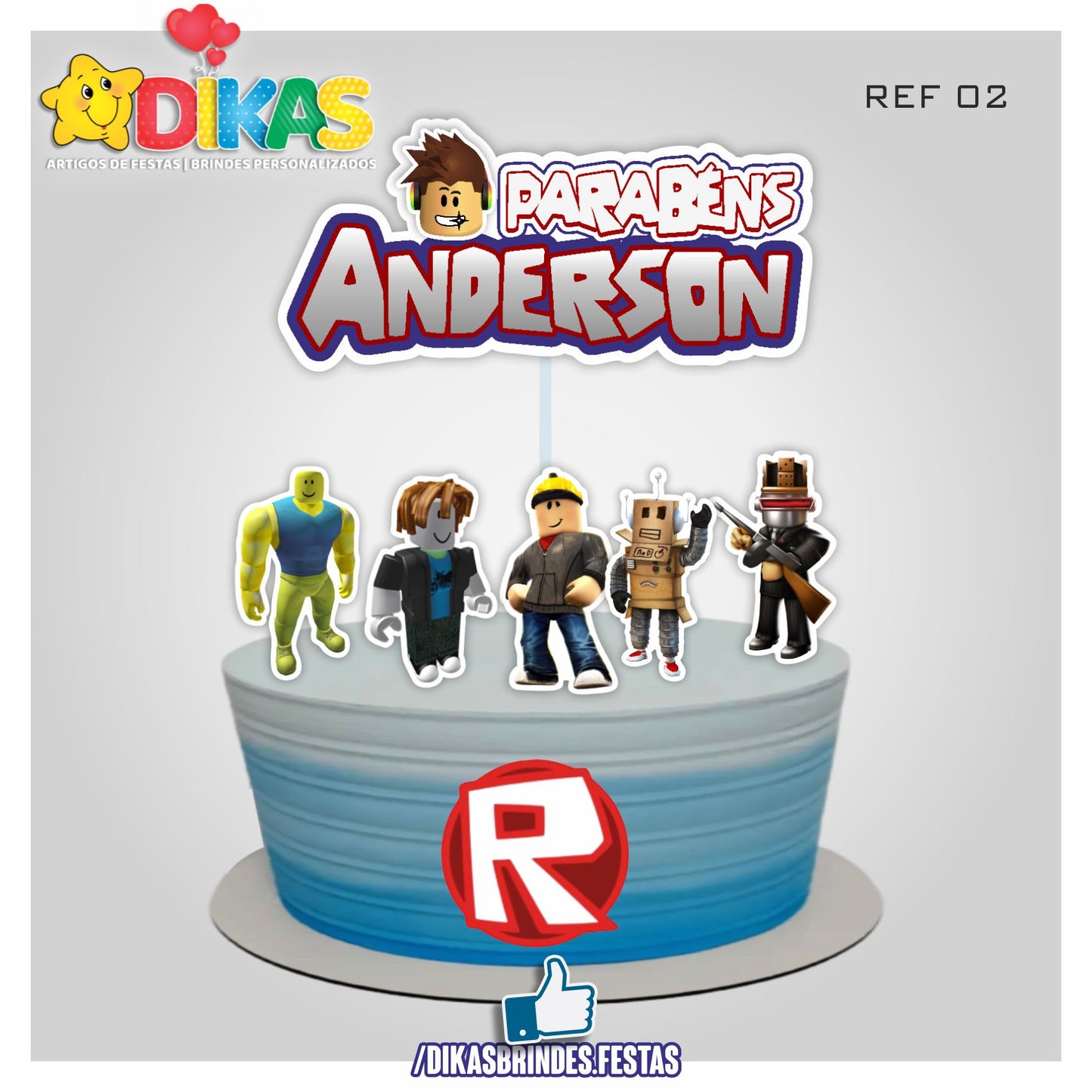 TOPO DE BOLO PERSONALIZADO - ROBLOX