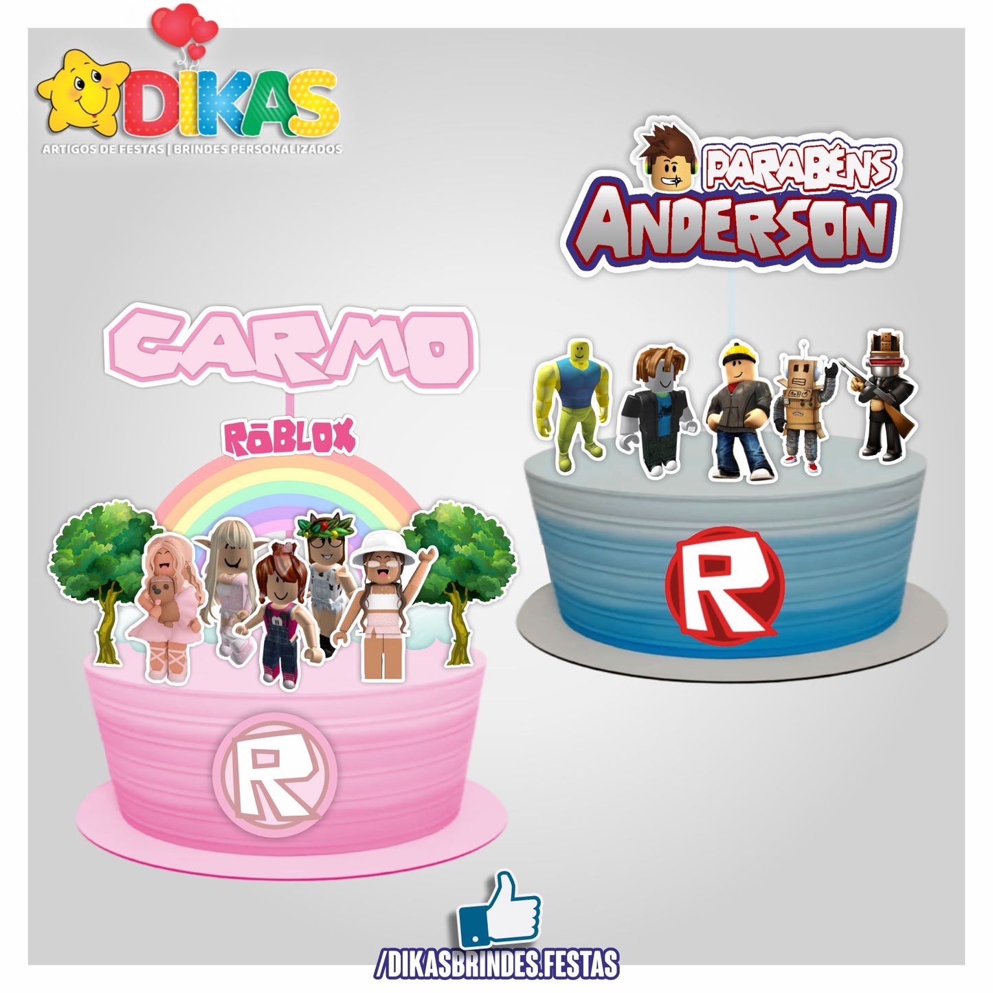 TOPO DE BOLO PERSONALIZADO - ROBLOX
