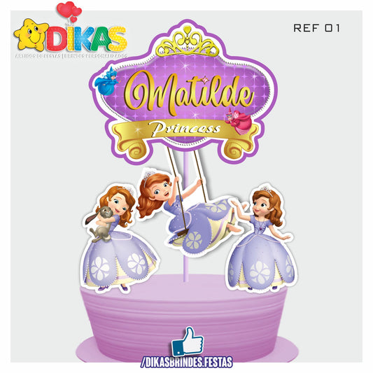 TOPO DE BOLO PERSONALIZADO - PRINCESA SOFIA