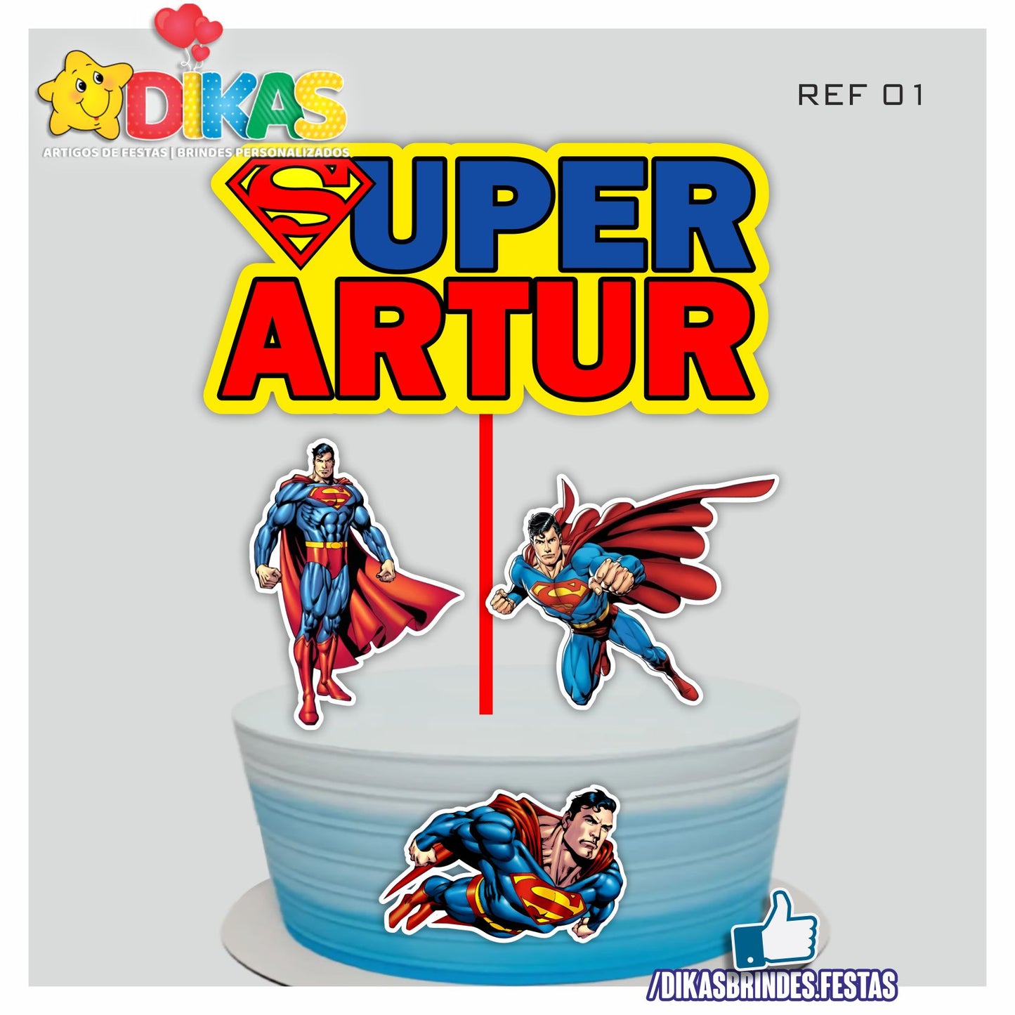 TOPO DE BOLO PERSONALIZADO - SUPER HOMEM