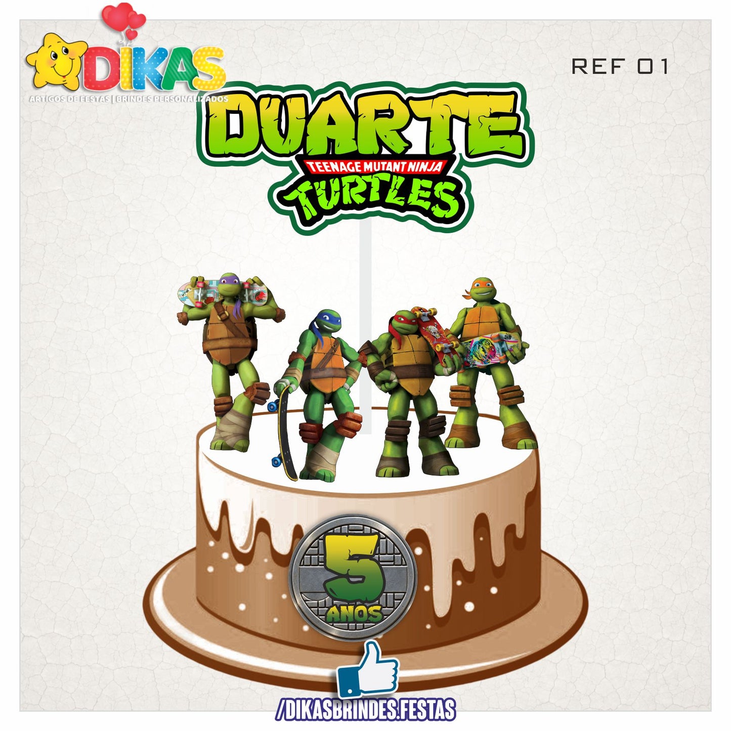 TOPO DE BOLO PERSONALIZADO - TARTARUGAS NINJA