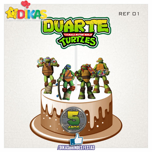 TOPO DE BOLO PERSONALIZADO - TARTARUGAS NINJA
