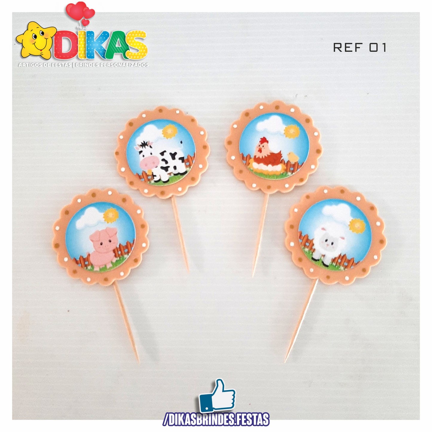 TOPPERS ARTESANAL - ANIMAIS DA QUINTA