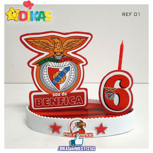 TOPO DE BOLO GRANDE C/ IDADE - FUTEBOL BENFICA