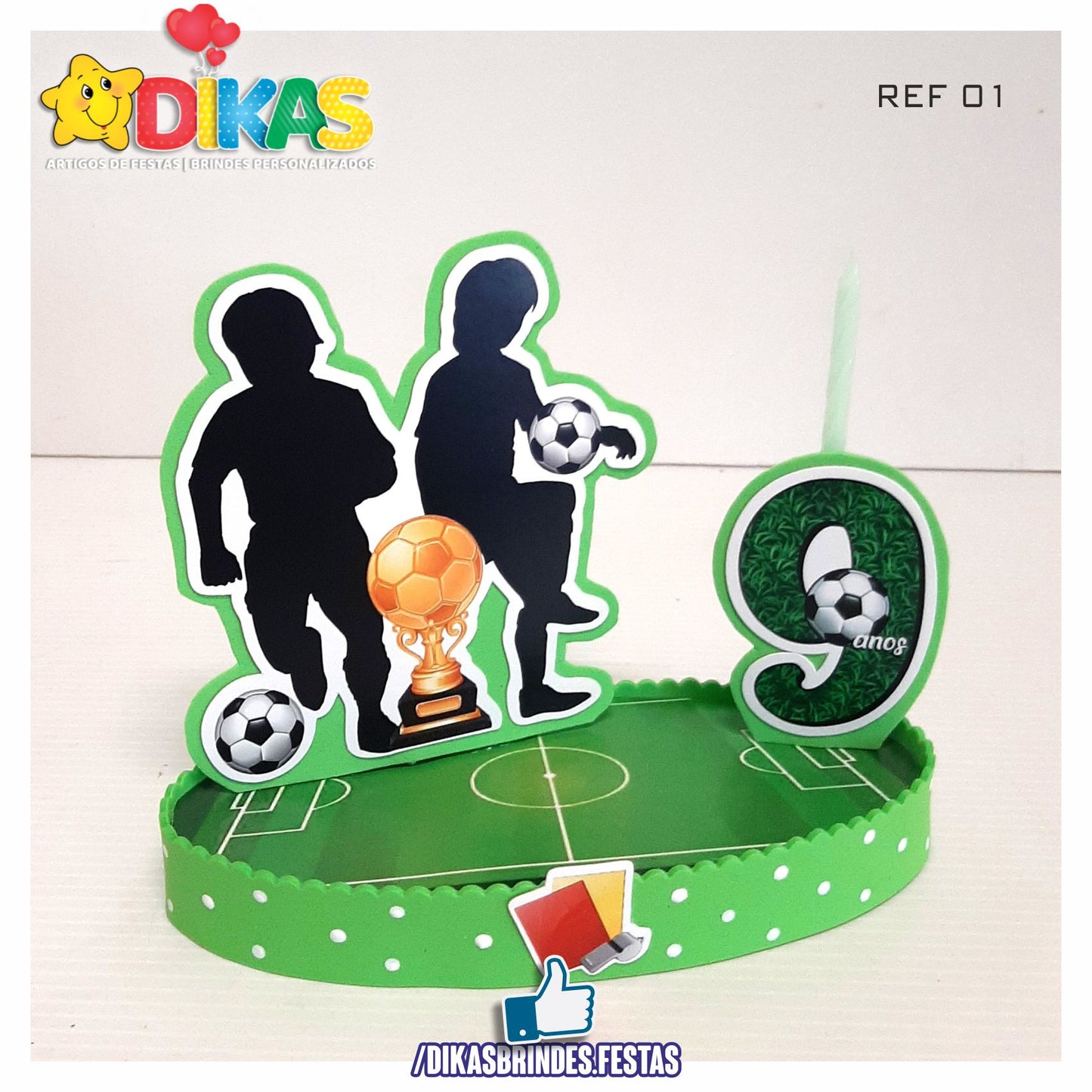 TOPO DE BOLO GRANDE C/ IDADE - FUTEBOL