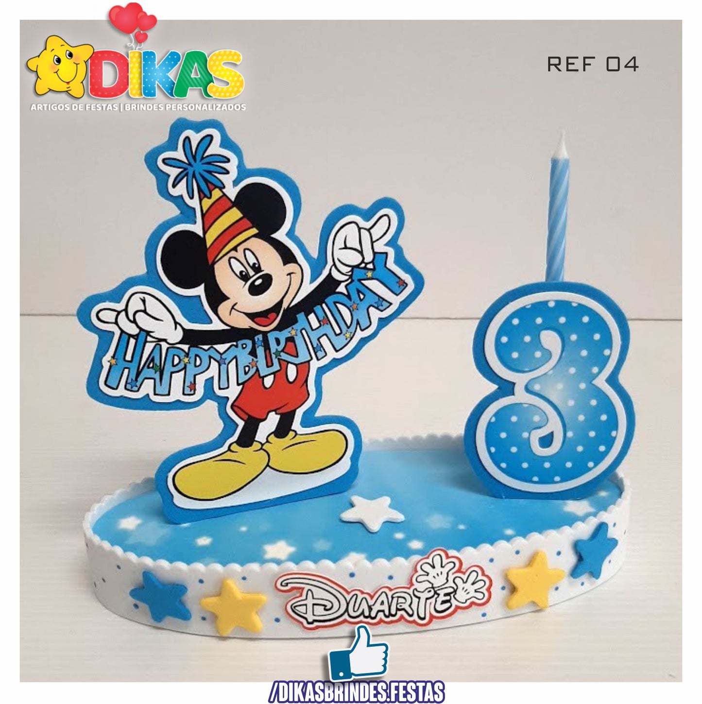 TOPO DE BOLO GRANDE C/ IDADE - MICKEY