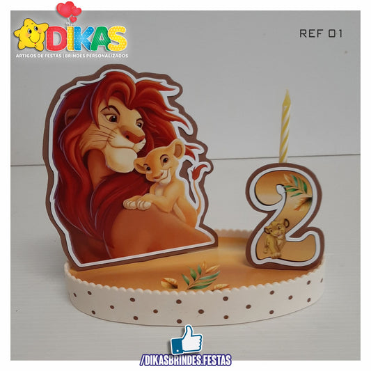 TOPO DE BOLO GRANDE C/ IDADE - REI LEÃO