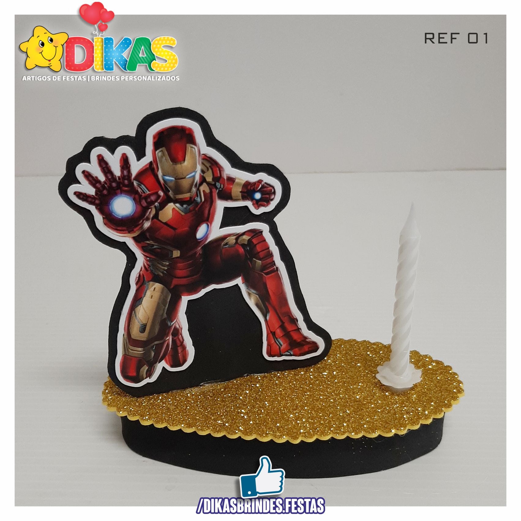TOPO DE BOLO SIMPLES - IRON MAN – dikasbrindes