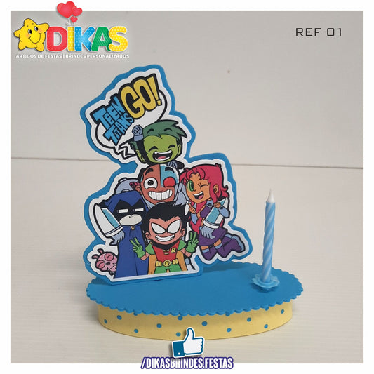 TOPO DE BOLO SIMPLES - TEEN TITANS GO
