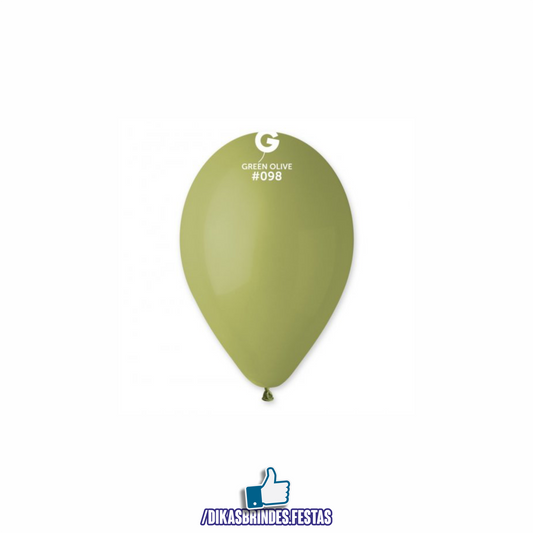 BALÃO LÁTEX VERDE OLIVA 12" - 100 UNIDADES