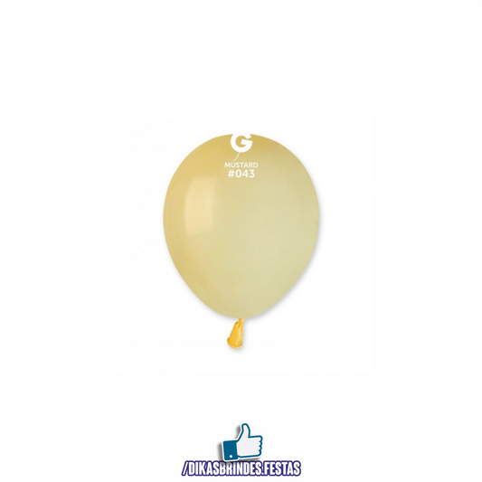 BALÃO LÁTEX AMARELO CLARO 5" - SACO COM 100