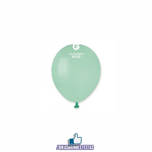 BALÃO LÁTEX AQUAMARINE 5" - SACO COM 100