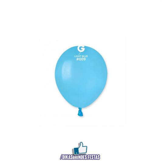 BALÃO LÁTEX AZUL CLARO 5" - SACO COM 100