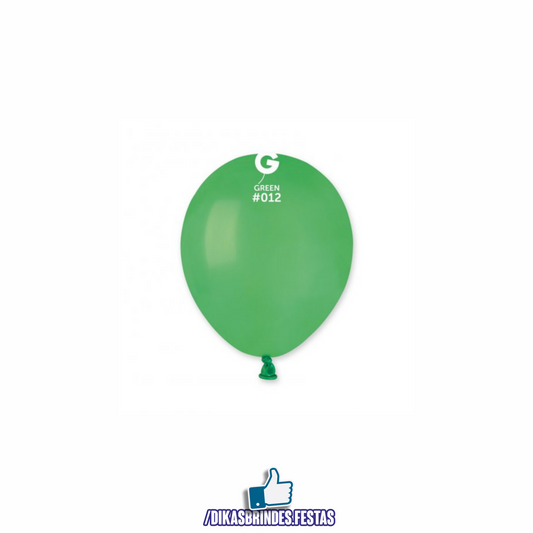 BALÃO LÁTEX VERDE  5" - SACO COM 100