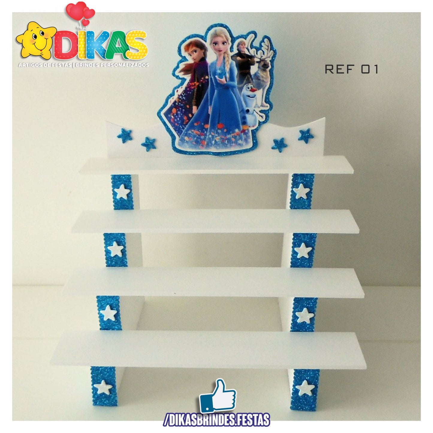 SUPORTE "ESCADOTE" PARA DOCES (4 DEGRAUS) - FROZEN