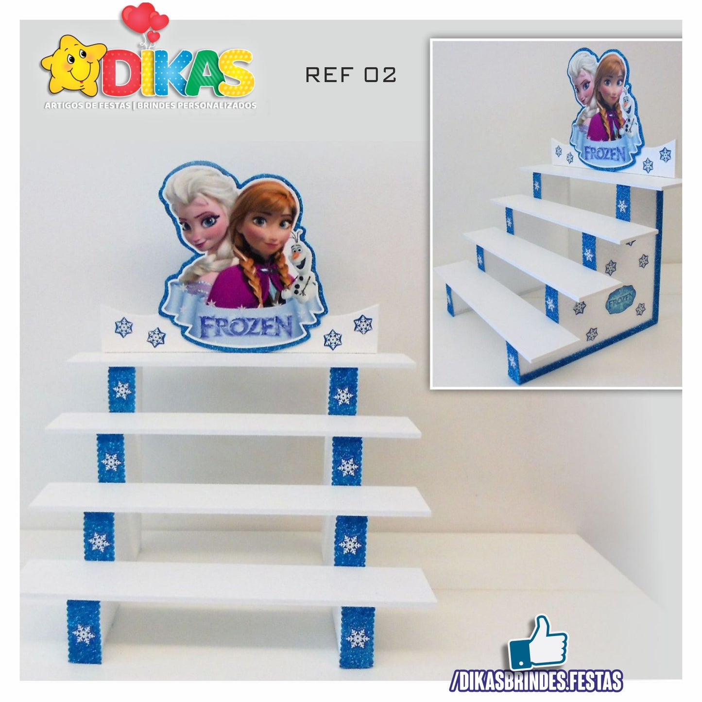 SUPORTE "ESCADOTE" PARA DOCES (4 DEGRAUS) - FROZEN