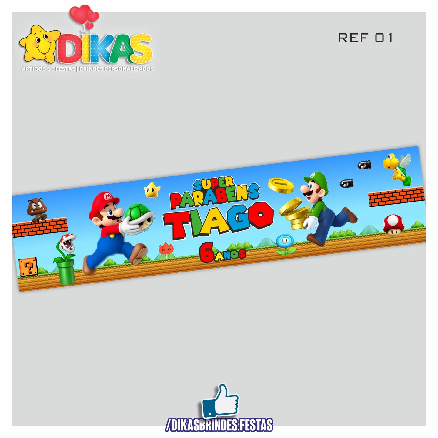 FAIXA TEMÁTICA E/OU PERSONALIZADA - MARIO BROS