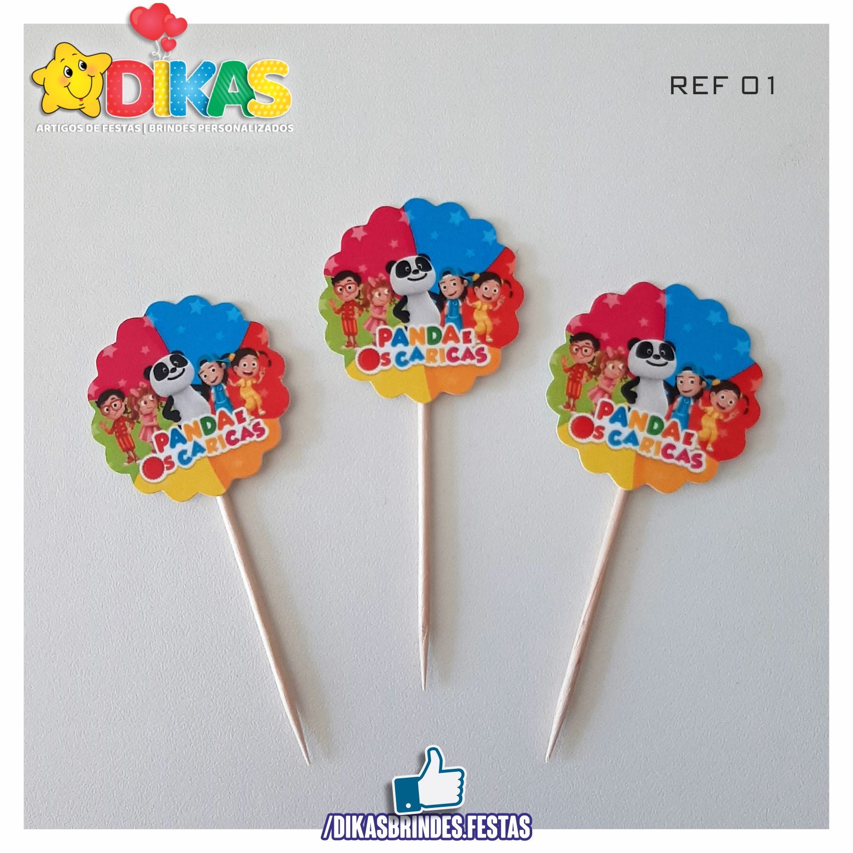 TOPPERS SIMPLES PANDA E OS CARICAS Dikasbrindes toppers-simples-panda-e-os-caricas-dikasbrindes