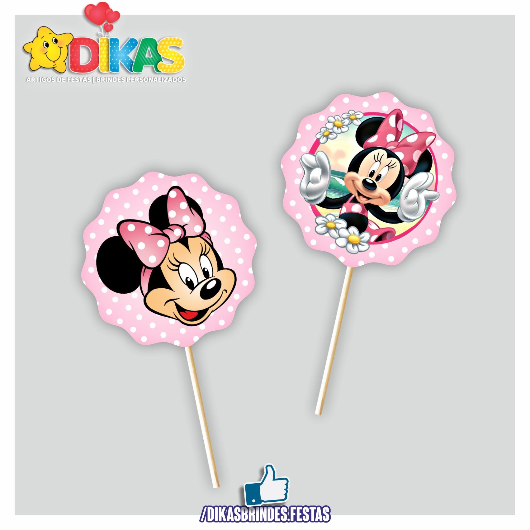 TOPPERS SIMPLES - MINNIE ROSA – dikasbrindes