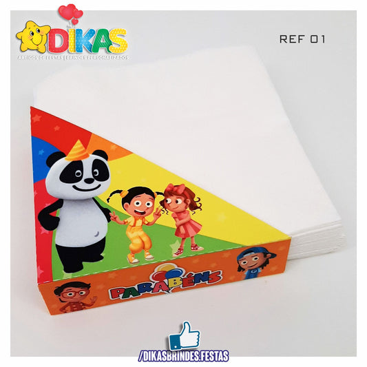 PORTA-GUARDANAPO EM PAPEL - PANDA E OS CARICAS