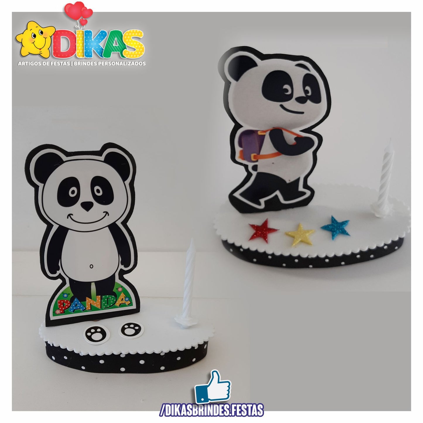 TOPO DE BOLO SIMPLES - PANDA E OS AMIGOS